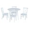 International Concepts 42 in. Solid Wood Round Dual Drop Leaf Dining Table with 4 Chairs in White K08-42DL-C613-4 - alternate 1